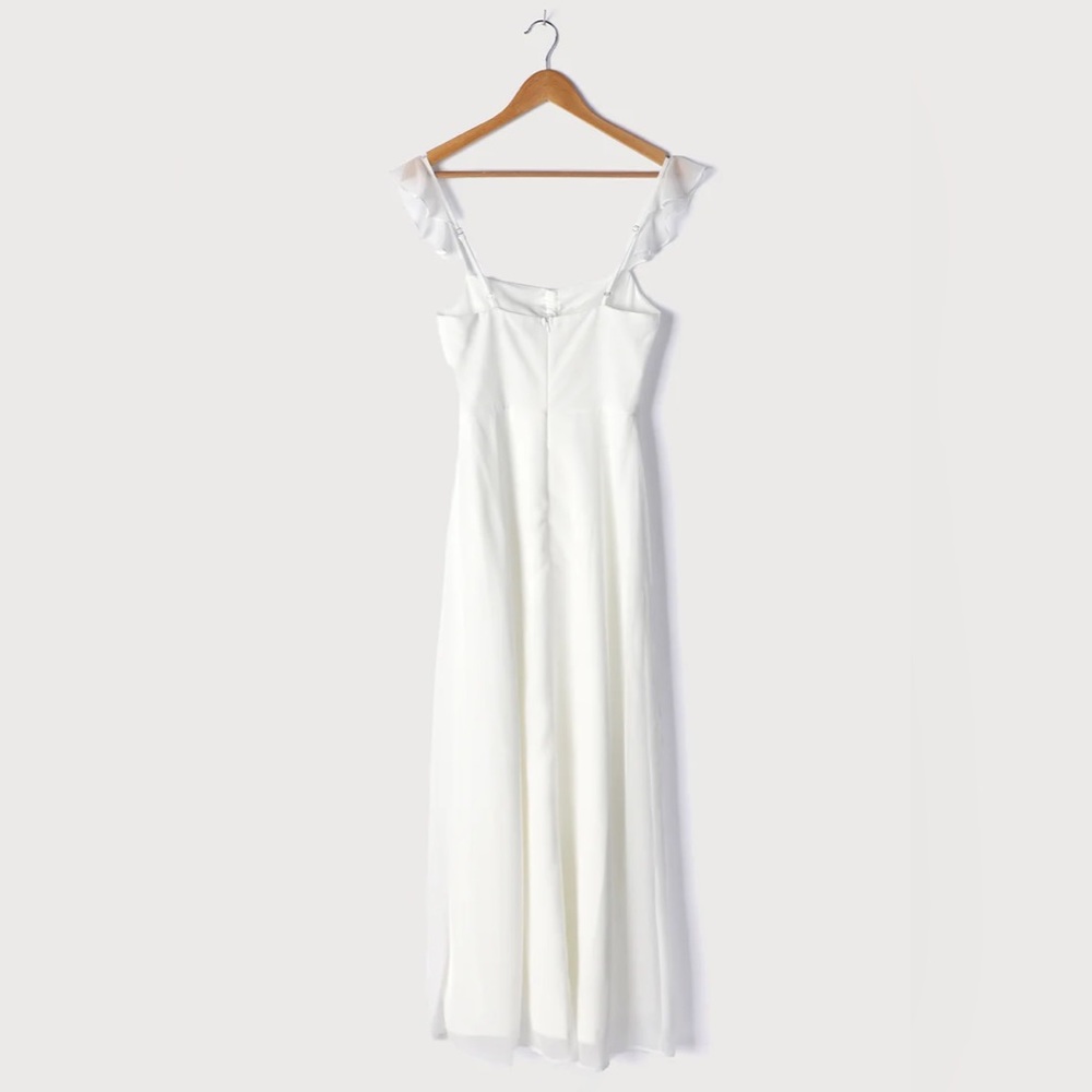 NWT Lulus The Way to Love White Ruffled Maxi Dress - Picture 5 of 6